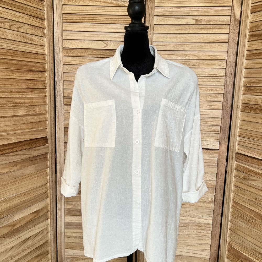Classic White Women's Button-Down Shirt